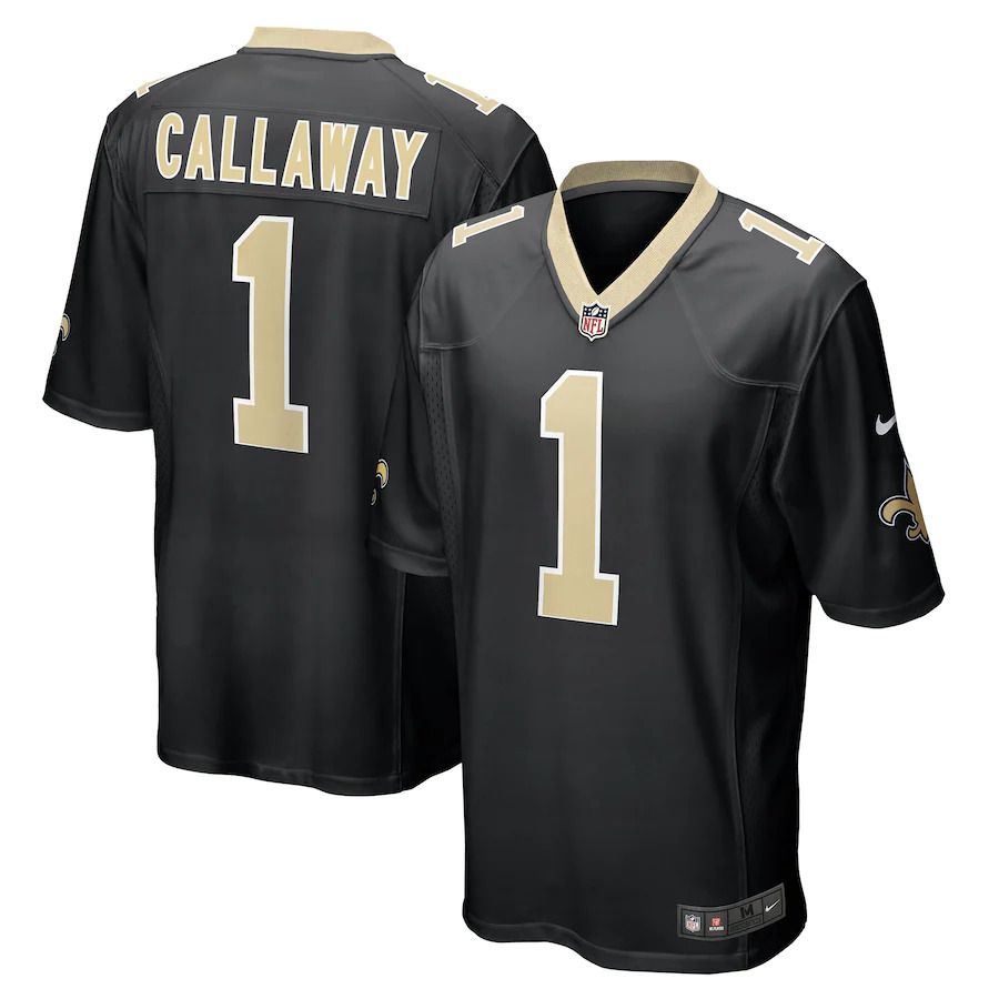 Men New Orleans Saints 1 Marquez Callaway Nike Black Game NFL Jersey